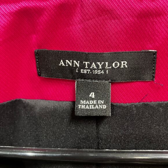 Ann Taylor Jacket Blazer Sz 4 Black Bow Closure Marled Short Office Careerwear - Picture 9 of 12